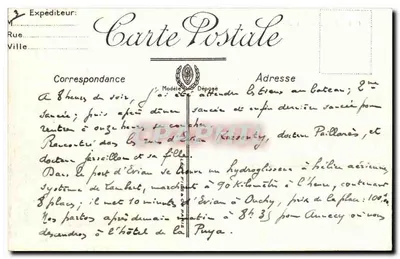 ÉVIAN-LES-BAINS — La Plaza y la Iglesia — LL. — N° 113 — Reverso