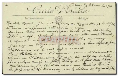 Oran — Société Générale des Transports Maritimes — De « Sidi-Brahim » — LL. n°247 — Achterkant