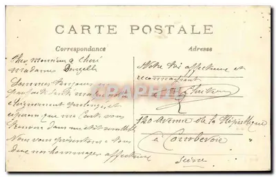 Levallois-Perret — Dirigível voando sobre a Prefeitura — J. Vialon, n°39 — Verso
