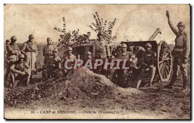Camp de Sissonne — Peça de 75 camuflada — Edição Donel, n°36