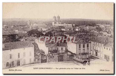Saint-Jean-d'Angély — Vista geral tirada do Hotel de Ville — Edição Brodeau, Cliché Lucas
