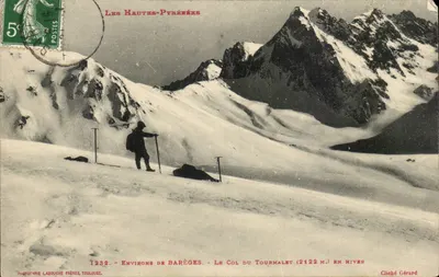 Les Hautes-Pyrénées — O Col do Tourmalet (2122 m.) no inverno — Fototipia Labouche Frères, Toulouse, n° 1232