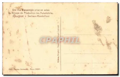 Gruppo di Produzione delle Automobili Peugeot a Sochaux-Montbéliard — vista aerea — Edizione Peugeot — Verso