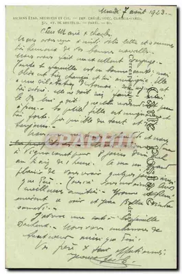 Morlaix — O « Finistère » na base do Rio — Antigos Estabelecimentos Neuruein e Cia, Imp. Créé, suc. Corbeil-Paris, n°190 — Verso