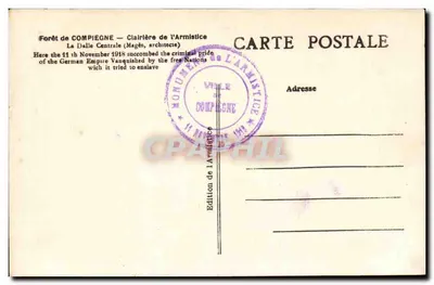 Las Compiègne — Las Armistycja — Centralna Płyta — L. Paris — Rewers
