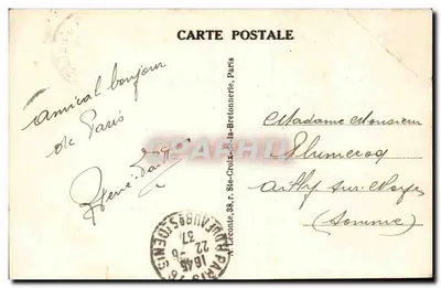 Paryż — Plac Madeleine i Wielkie Bulwary — Wydawca N. Leconte, nr 173 — Rewers