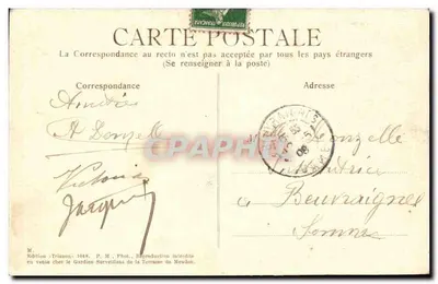 Zamek Meudon — Widok i perspektywa wejścia — Wydawnictwo Trianons 1048 — Rewers