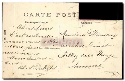 Miens — Plac Gambetta — Duprées, wyd. 9 rue des 3 Cailloux — Rewers