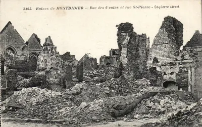 Ruínas de MONTDIDIER — Rue des 6 coins e rue St-Pierre — n° 3405
