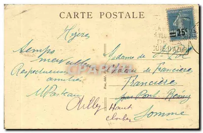 Hyères — Perspective de l'Avenue Godillot — Éditeur Huet, n°75 — Verso