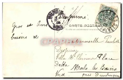 Lourdes — A Basílica e o Gave — V.P. Paris No. 29 — Verso