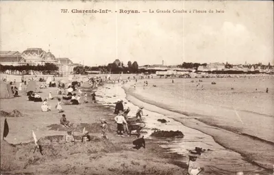 La Grande Conche à l'heure du bain — Royan, Charente-Inférieure — Cliché Braun & Cie, n°757