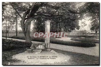 Environs de ROMILLY-sur-SEINE — O Túmulo de Voltaire — editor Selliers, n°16