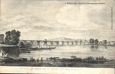 Ponte Saint-Esprit e arredores — Avignon — A. Prévot Édit. Rue de la République