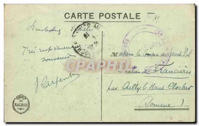 Strasbourg - Quai des Bateliers — widok brzegu i wieży zegarowej, wydawca MAGMOD, n° 51 — Rewers