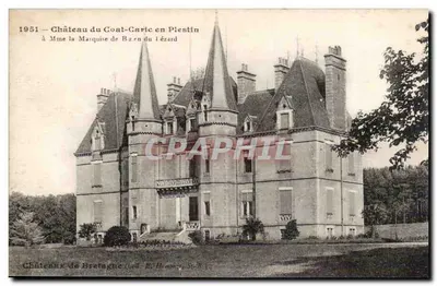 Castelo do Coat-Caric em Plesstin — 1951 — Editor: Castelos da Bretanha (Lull E. H. mora, St-B.)