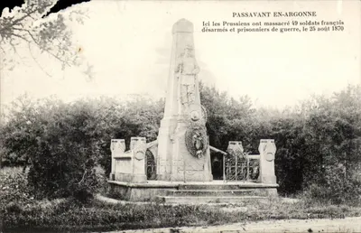 Passavant-en-Argonne — Monumento aos soldados franceses massacrados — editor: C. Menchoud