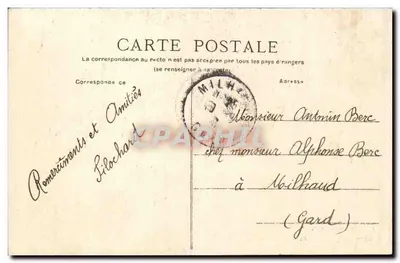 Alais - Estátua Pasteur e Bosquet — F. Pical, editor, n°25 — Verso