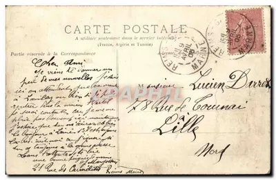 Reims — Praça e Estátua de Colbert — Editora desconhecida, n° 41 — Verso