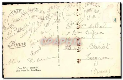 Bazylika Świętego Serca — Lisieux — Cie des Arts Photographiques — Rewers