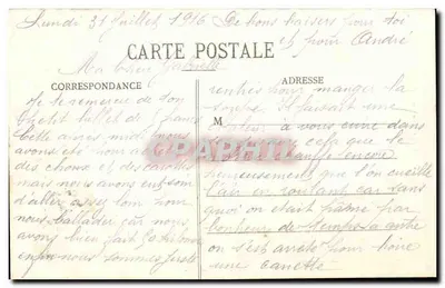 Verdun podczas bombardowań — widok ruin z niezrujnowanym dzwonnikiem — Wydawnictwo Yve H. Dalti, Bar-le-Duc — Rewers