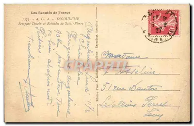 Angoulême — Rempart Desaix i Rotondy Świętego Piotra — Wydawnictwo A. Gilbern — Rewers
