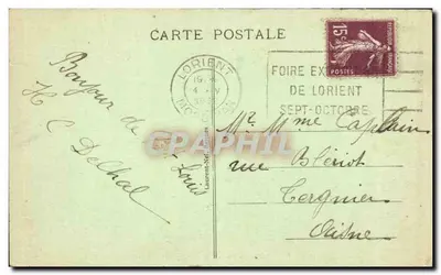 Rochers du Lobric w Port-Louis — przy burzowym pogodzie — nr 4074 — Rewers