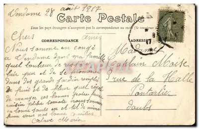 Vendôme (Loir-et-Cher) — Zamek (część północna) z XII, XIV i XVI wieku zniszczony podczas Rewolucji. Schody prowadzące do Zamku i Góry — Wydawca: Ampalise de Phototype, Châteaudun — Rewers