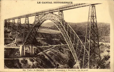 Viaduto de Garabit — Vista de perfil — Éditions Malroux-Liborie, n°869