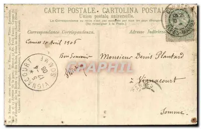 Nice — A Promenade dos Ingleses com a Baía dos Anjos — editor desconhecido, n° de série 6907 — Verso
