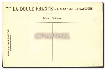 As Landas da Gascogne — Manhã de outono — Edição de Arte YVON, Neuilly-Paris — Verso