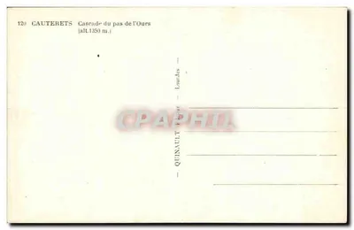 Cauterets — Skoczek Pas de l'Ours — wydawca Quinault, n° 129 — Rewers