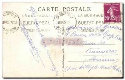 La Bourboule - Interior da igreja - Monumento aos Mortos - Carvalho esculpido, por Jean Camus — Verso