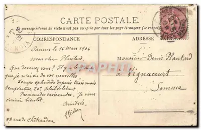 Cannes - Promenada Croisette — Wydawca Eingetragene Schutzmarke, nr 871 — Rewers