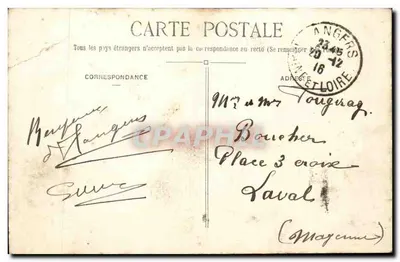 Angers — Most Basse-Chaine — Zamek — E. B. wyd. — Rewers