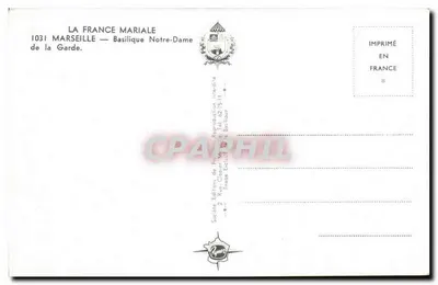 Bazylika Najświętszej Maryi Panny Obronnej — Marsylia — wydawca La France Mariale, nr 1031 — Rewers