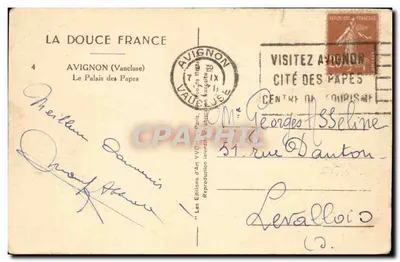 Avignon — Ansicht des Palais des Papes — Les Éditions d'Art Yvon, Paris — Rückseite