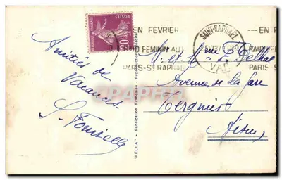 Juan-les-Pins — La Promenade du Soleil — éditeur Rella, n° 381 — Verso