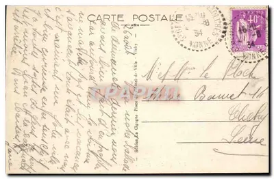 Vichy - Park i źródło Célestins — Wydawnictwo La Cigogne, nr 587 — Rewers