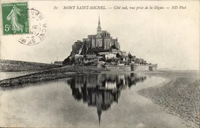 Mont Saint-Michel — Côté sud, vue prise de la Digue — ND Pbot