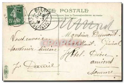 Dieppe — Vista del avant-port tomada desde las falaises del Pollet — L.V. & Cie, n°2196 — Reverso