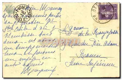 Mont Ste-Odile — Nowa Wieża z Statua św. Odile błogosławiającej Alzace — wydawca nieznany, n° 101 — Rewers