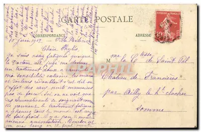 Bourbon-Lancy — Srebrna statua Marquise d'Aligre — Perrin, wydawca z Bourbon-Lancy, nr 644 — Rewers