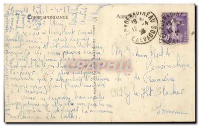 Caen - Igreja de São Pedro — vista do edifício gótico com seu campanário com ponta — editor L. (n°24) — Verso