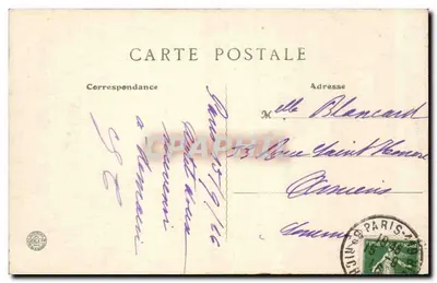 Notre-Dame-des-Victoires w Paryżu — statua Najświętszej Maryi Panny z Dzieciątkiem — A. C. Reprodukcja zabroniona — Rewers