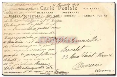 Lisieux Bilhete postal antigo Igreja de São Pedro Capela da Virgem — Verso