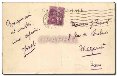 Paris e a Canebière — caricatura de Marius — editor não visível — Verso