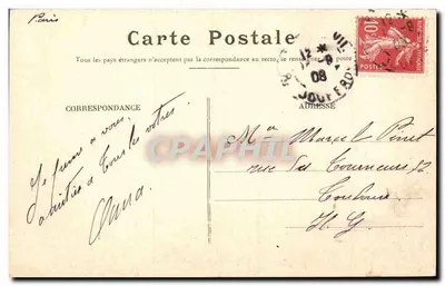 Paris — O Colégio Chaptal e o Boulevard — Editor Lecomte, n°19 — Verso