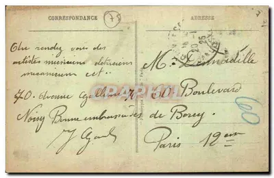 Paryż - Bulwar Italianów — widok miejski z samochodami z okresu — wydawca F. Jobe, Paryż, nr 235 — Rewers