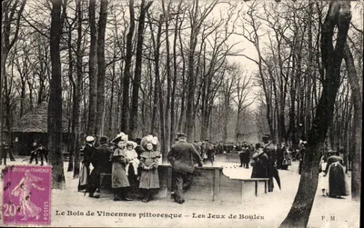 Khu rừng Vincennes phong cảnh — Trò chơi boulès — F.M.